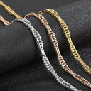 【クーポン利用で5340円】 ネックレス ステンレス ゴールド チェーン レディース メンズ 6.5mm カラー 厚い 細い フラット スチール イレギュラー ファッション ジュエリー(4)