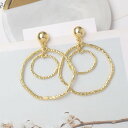 【クーポン利用で3500円】 ピアス ビンテージ ゴールド サークル ラウンド シンプル ドロップ 揺れる レディース イレギュラー ダブル パーティ ジオメトリ 大 ダングル ステートメント ジュエリー(4)