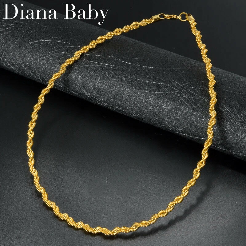 【送料無料】 チョーカー ネックレス パイプロープ スクリュー ゴールド チェーン シンプル レディース メンズ ツイスト 細い 18K カラー ヒップホップ ...