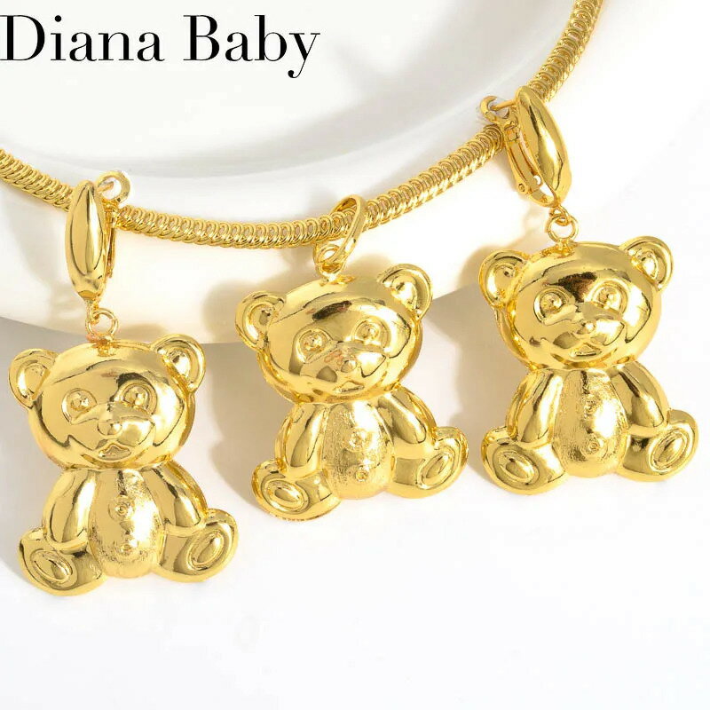 【送料無料】 チョーカー ピアス ネックレス 動物 アニマル アフリカ ゴールド ドロップ クマ レディース 8K プレート スモール 熊 ジュエリー セット ...