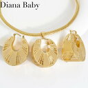 【クーポン利用で9490円】 チョーカー ピアス ネックレス ゴールド ドロップ レディース 贅沢 18K プレート ドバイ ジュエリー セット 透かし アウト...