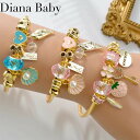 【クーポン利用で6290円】 チャーム バングル ブレスレット ステンレス フルーツ イチゴ シェル 果物 レディース パンドラ スチール ケーブル ワイヤー かわいい いちご ストロベリー 貝殻 ガール DIY ジュエリー プロダクション Y2K