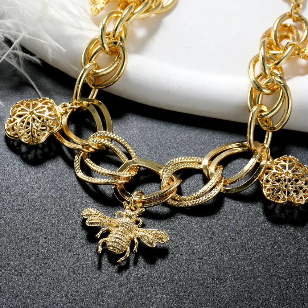 【送料無料】 チャーム 指輪 リング ブレスレット ゴールド チェーン レディース 赤ちゃん ベイビー ジュエリー ドバイ カラー リンク ヒップ ホップ 結婚...