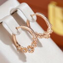 【送料無料】 ピアス 花 フラワー ゴールド フープ 揺れる レディース デザイン スレンダー 585 カラー トレンド パーティ ジュエリー 結婚式 ウェディング ウェア ダングル アクセサリー