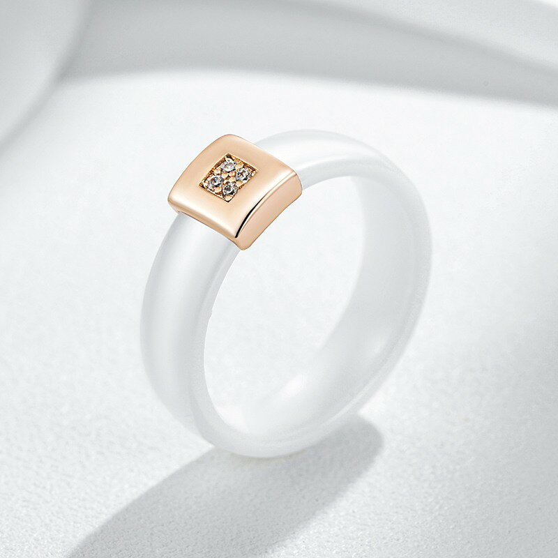 【クーポン利用で3830円】 リング 指輪 ワイド ホワイト レディース 女性 パーソナリティ スクエア ジルコン アクセサリー ジュエリー ジルコニア ウェディング エンゲージ