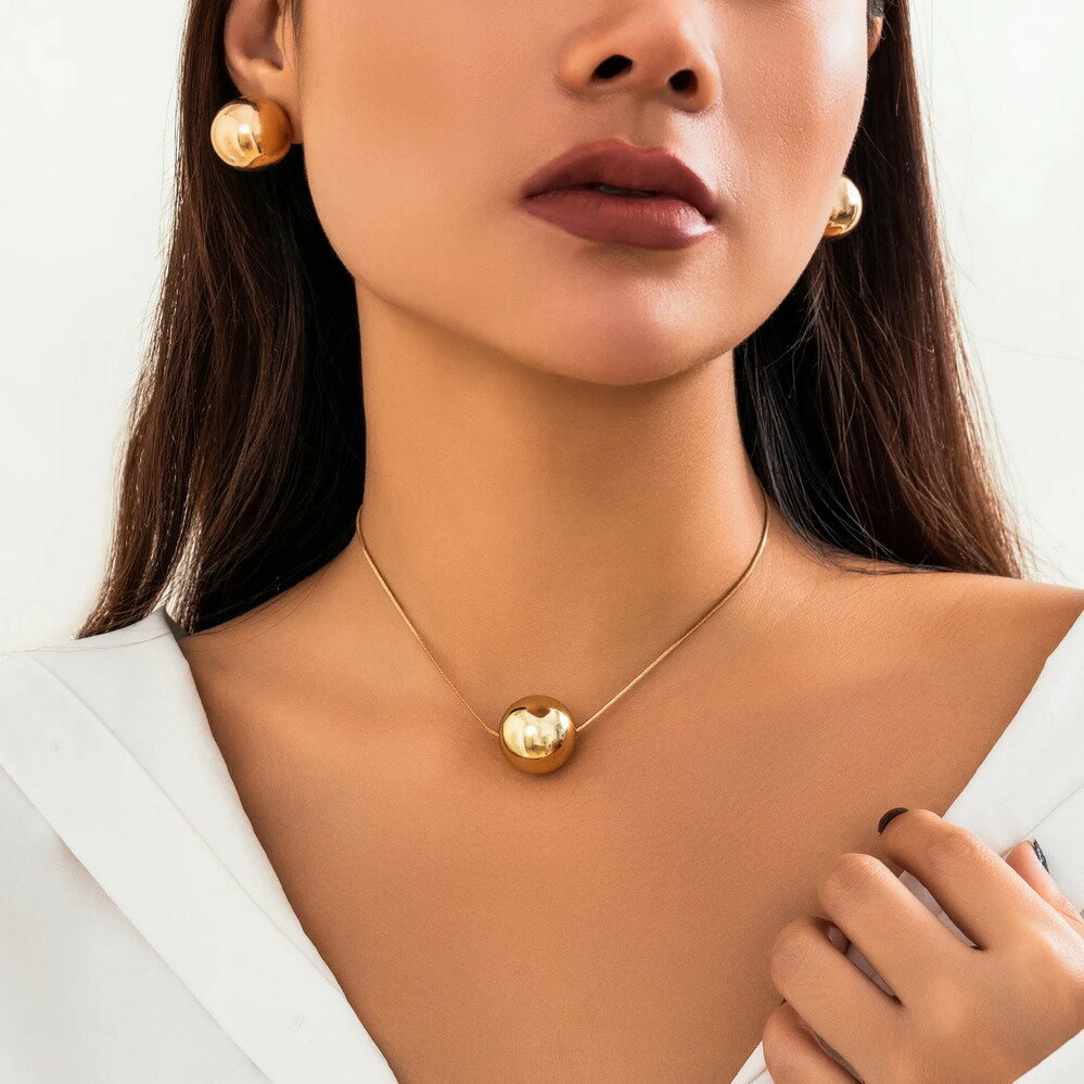 【送料無料】 チョーカー ペンダント ピアス ネックレス 動物 アニマル ビンテージ チェーン ポール レディース ハイ 品質 パンク 大 ボール 蛇 スネイク...