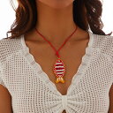 【送料無料】 チョーカー ペンダント ネックレス フィッシュ 赤 レッド チェーン ロープ 魚 レディース エスニック 大 ファッション ステートメント ゴス ...