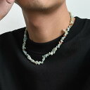 【送料無料】 チョーカー ネックレス ステンレス チェーン ストーン ビーズ レディース メンズ BOHO イレギュラー ヒップ ホップ スチール 鎖骨 ネック...