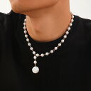【クーポン利用で4640円】 チョーカー ペンダント ネックレス チェーン ビーズ パール メンズ クラシック バロック イミテーション トレンド エレガント ...
