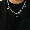 【クーポン利用で5170円】 チョーカー ペンダント ネックレス シルバー チェーン シンプル 星 メンズ パンク カラー スター トレンド 鎖骨 ネック アク...
