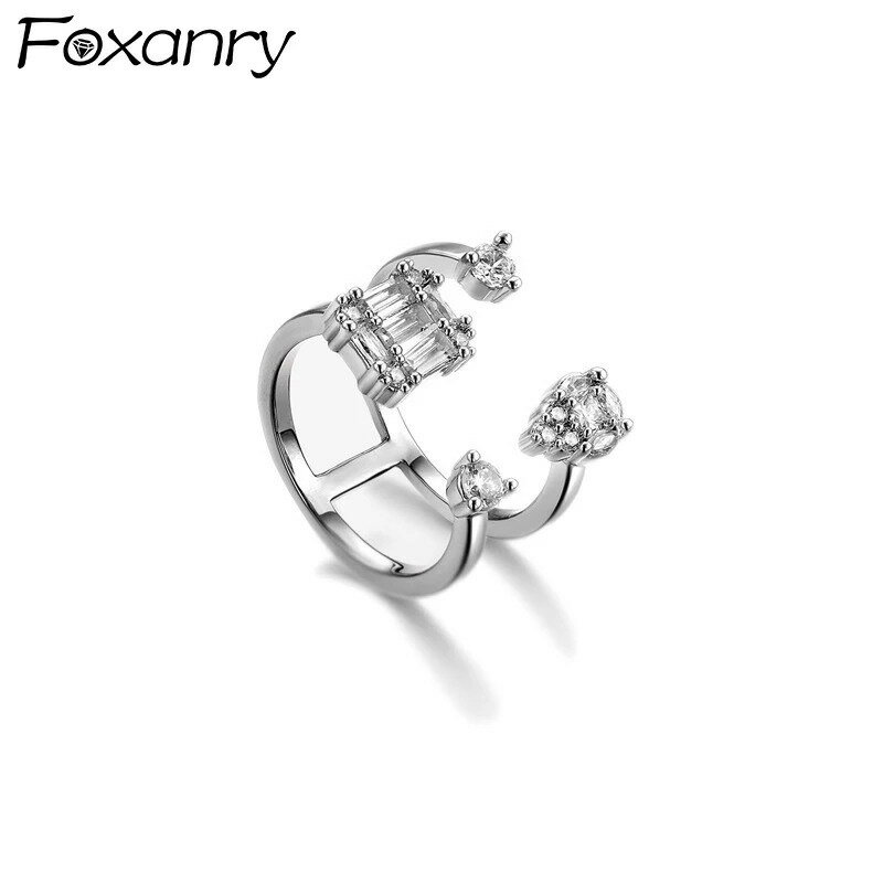 【送料無料】 指輪 リング ジルコニア シルバー レディース カラー 結婚式 ウェディング バネ 新しい トレンド エレガント 輝く スパークリング ジルコン ジュエリー ギフト