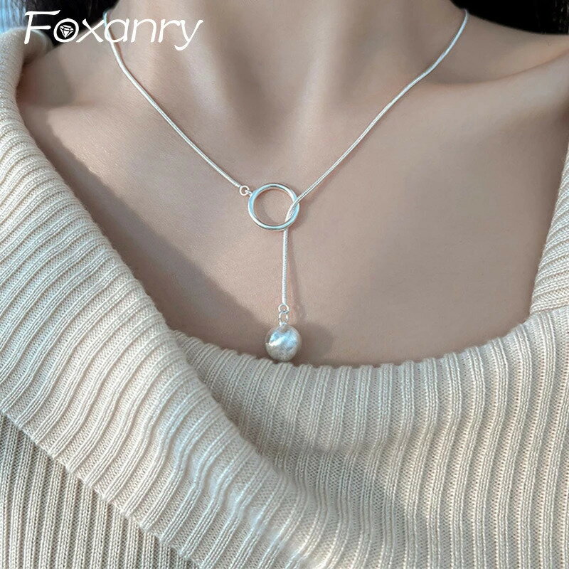 【送料無料】 ネックレス シルバー チェーン ラウンド レディース 1 個 カラー スクラブ 幾何学 ガール..