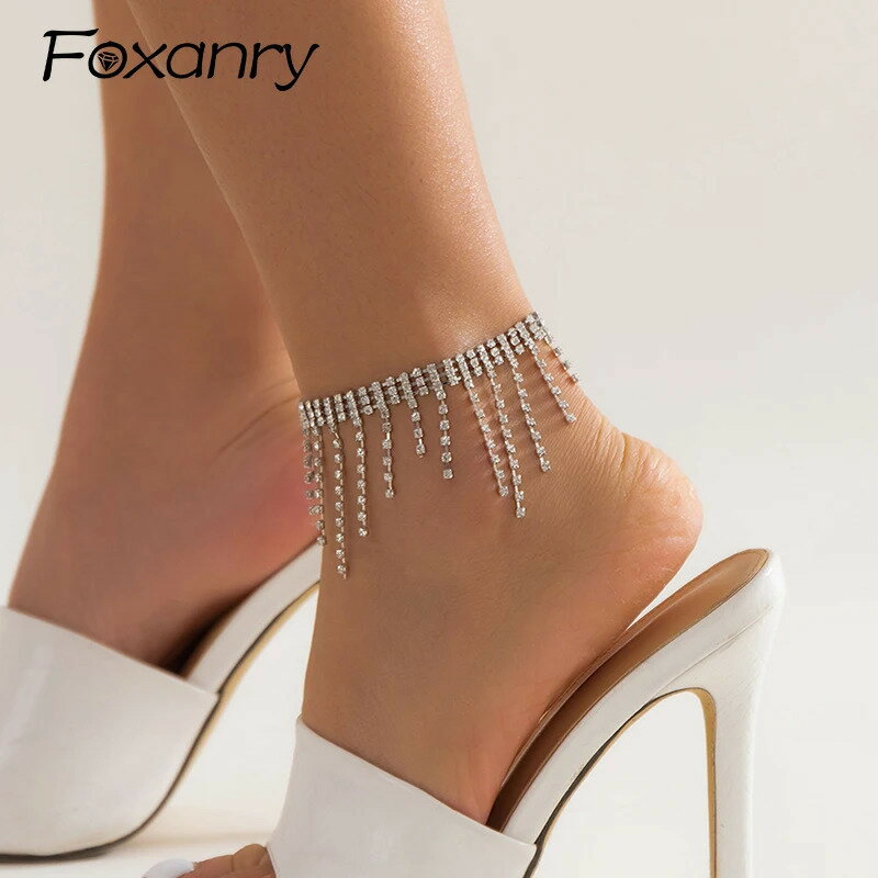 【送料無料】 アンクレット ジルコニア シルバー スイーツ リング お菓子 レディース カラー 輝く スパークリング ジルコン タッセル エレガント スイート ...