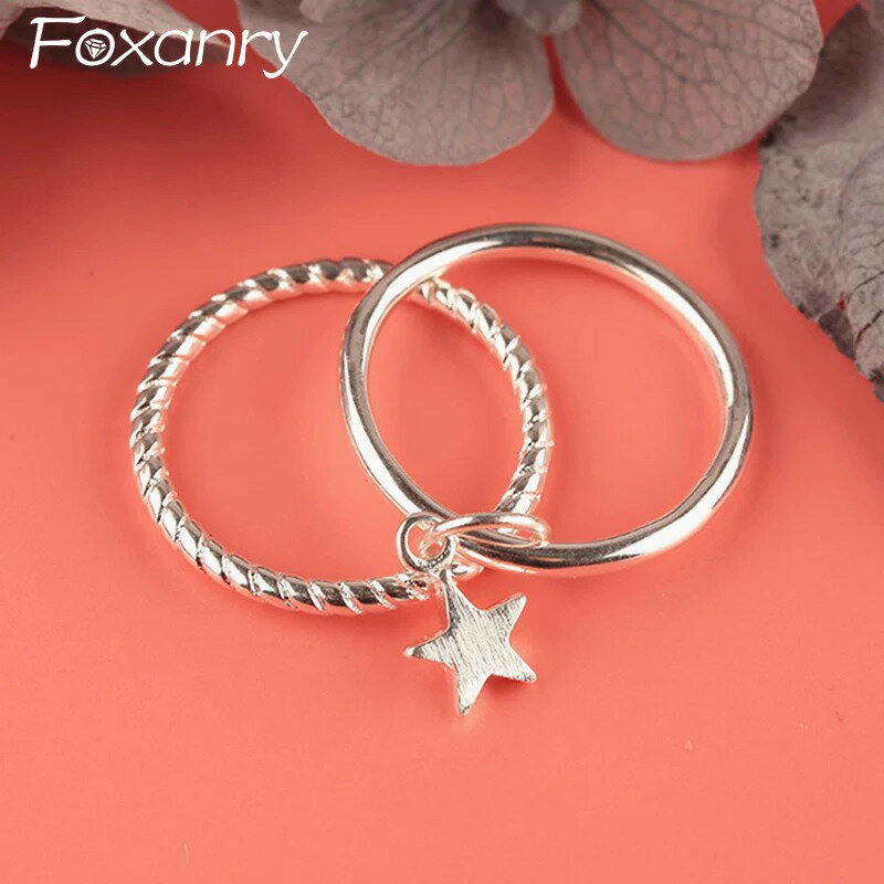 【送料無料】 ペンダント 指輪 リング 星 レディース ダブルレイヤー スクラブ スター カップル クリエ..