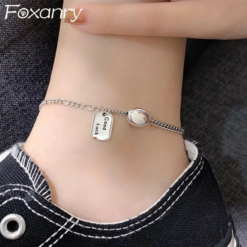 【送料無料】 アンクレット ビンテージ シルバー レディース カラー 良い ラック レター ガール ミニマリスト エレガント トレンド ハンドメイド 誕生日 ジ...