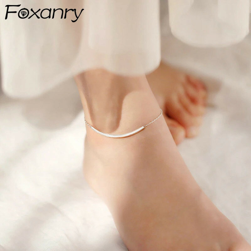 【送料無料】 アンクレット シルバー レディース カラー アーク 幾何学 ガール クラシック ミニマリスト エレガント トレンド 夏 サマー パーティ ジュエリ...