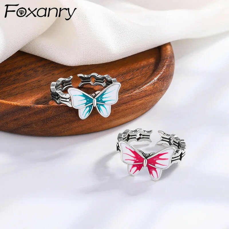楽天FineJewelrys【クーポン利用で3840円】 指輪 リング 蝶 バタフライ マルチカラー インセクト シンプル ドロップ スイーツ お菓子 昆虫 レディース 釉薬 うわ薬 ガール クリエイティブ トレンド エレガント スイート かわいい 婚約 ジュエリー ギフト