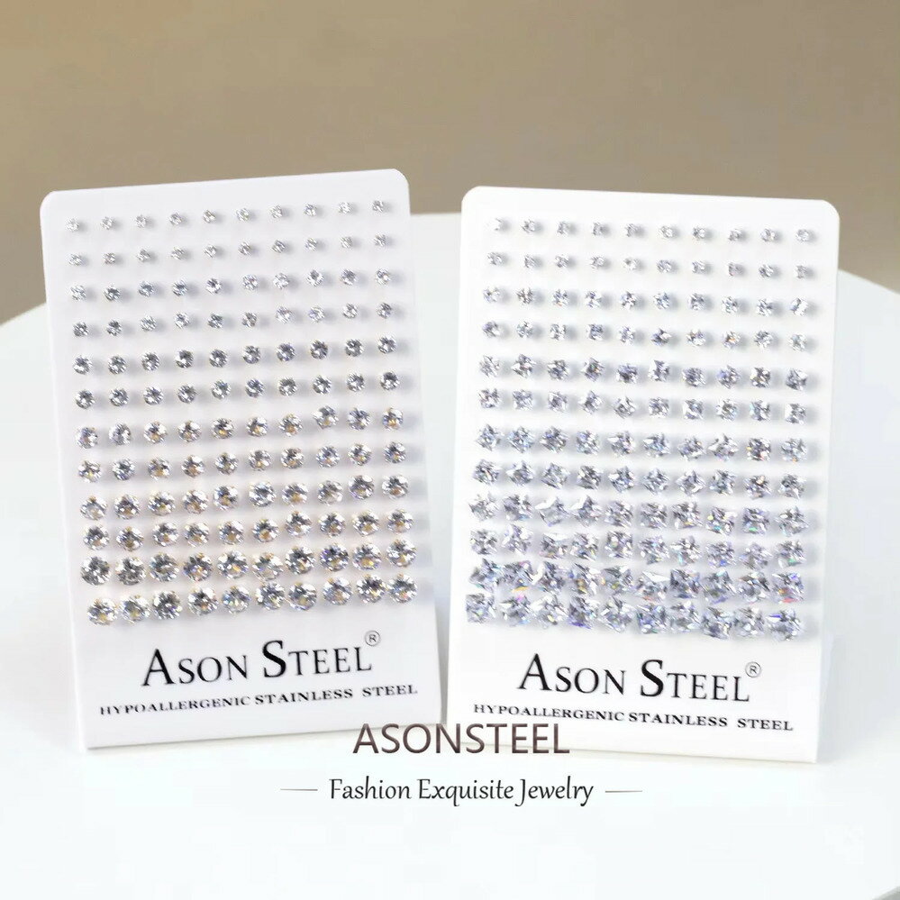 【クーポン利用で15390円】 ピアス ジルコニア ステンレス スクエア ラウンド ピック レディース 60ペ..