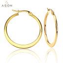 【クーポン利用で4090円】 ピアス ステンレス ゴールド ラウンド フープ レディース 20/30/40mm アクセサリー カラー スチール ステートメント ジュエリー(4)