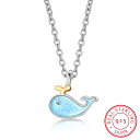 【クーポン利用で4200円】 ペンダント ネックレス 動物 アニマル フィッシュ 青 ブルー シルバー スイーツ クジラ リング お菓子 魚 レディース クリエイティブ スイート かわいい 絶妙 925 スターリング ジュエリー エポキシ 鯨 くじら ギフト H