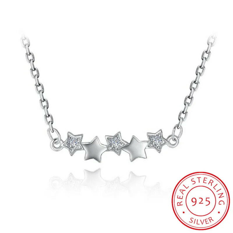 【送料無料】 チョーカー ペンダント ネックレス ジルコニア シルバー チェーン リング 星 レディース ファッション 925 スターリング 5 スター ジルコン ステートメント ジュエリー S-N