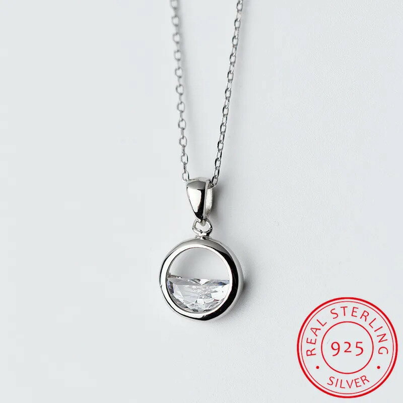 【送料無料】 ペンダント ネックレス クリスタル シルバー ラウンド リング レディース リアル 95 スタ..