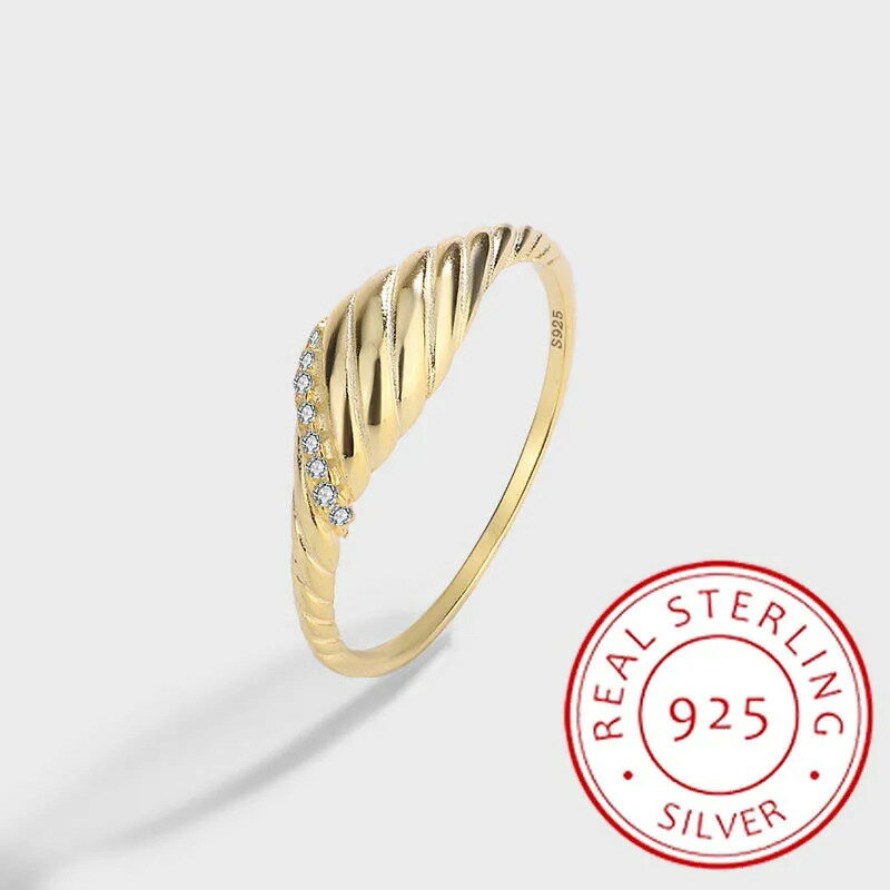【クーポン利用で4670円】 指輪 リング ダイヤモンド ゴールド シルバー クロス ロープ レディース メンズ ユニーク 14K ツイスト 5 スターリング オールインワン ギフト カップル ジュエリー