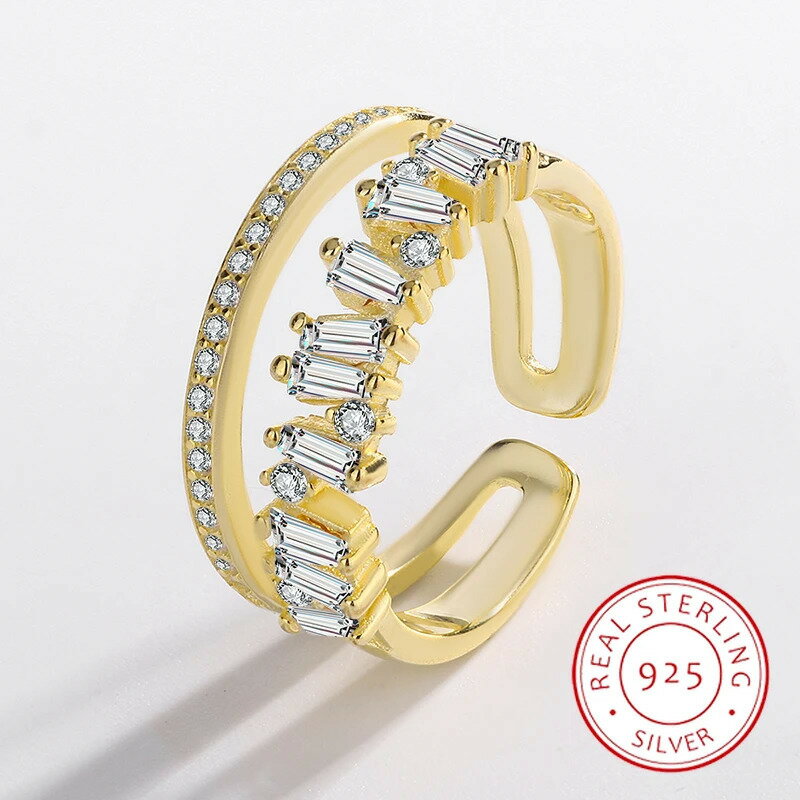 【送料無料】 指輪 リング ダイヤモンド ゴールド シルバー レディース ファッショナブル パーソナライズ 純正 14K イレギュラー 透かし クリエイティブ