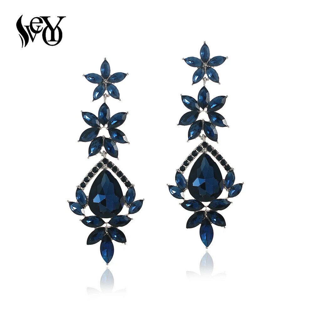 【クーポン利用で3610円】 ピアス ラインストーン クリスタル ドロップ ロング レディース 贅沢 大 ファッション ジュエリー 新しい ギフト