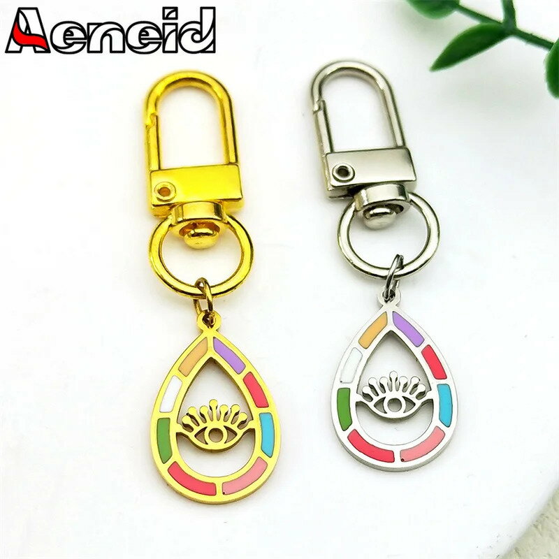 【クーポン利用で4190円】 指輪 リング ステンレス ゴールド シルバー オバール チェーン 鍵 レディース メンズ 悪 エビル 目 アイズ カラフル エナメル キー スチール カラー 悪魔 デーモン ジュエリー ギフト