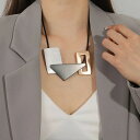 【クーポン利用で4740円】 チョーカー ペンダント ネックレス マルチカラー ビンテージ レザー メタル レディース BOHO イレギュラー 幾何学 襟 ジュエリー
