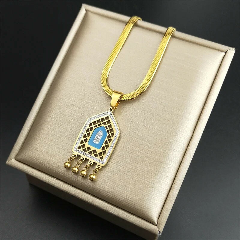 【送料無料】 チョーカー ネックレス ステンレス ゴールド チェーン ビーズ レディース ボヘミア 透かし タッセル 鎖骨 エスニック スチール カラー ジュエリー N