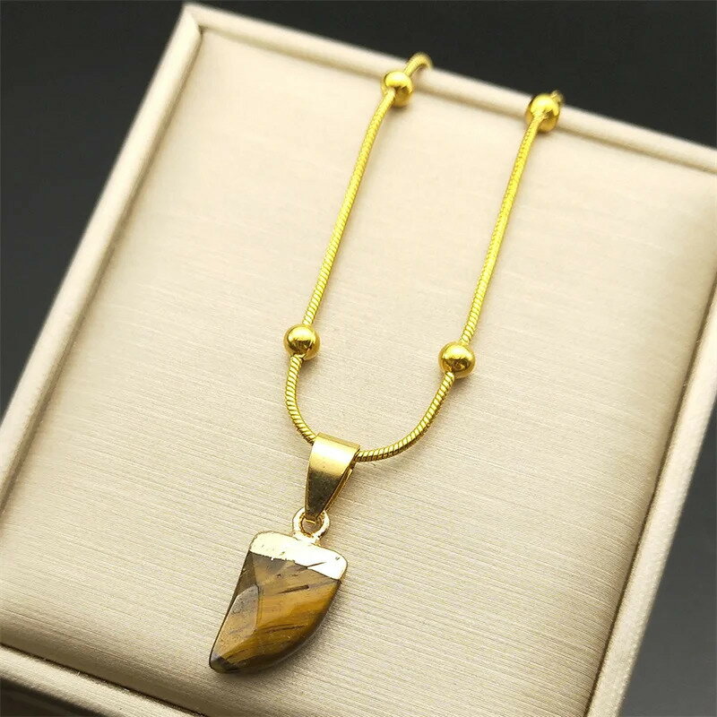 【送料無料】 チョーカー ペンダント ネックレス 動物 アニマル ステンレス ゴールド チェーン ストーン タイガー レディース メンズ 虎 目 アイズ イレギ...