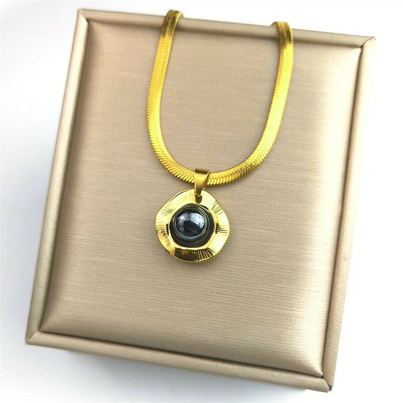 【送料無料】 チョーカー ネックレス ステンレス ゴールド チェーン 韓国 レディース スチール プレート 鎖骨 ファッション ジュエリー ギフト NGPS