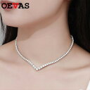 【送料無料】 ネックレス シルバー テニス リング 爪 レディース 5mm 5ct フル モイサナイト 4 ネイル V字型 勾配 スポーツ GRA 925 スターリング 結婚式 ウェディング ファイン ジュエリー