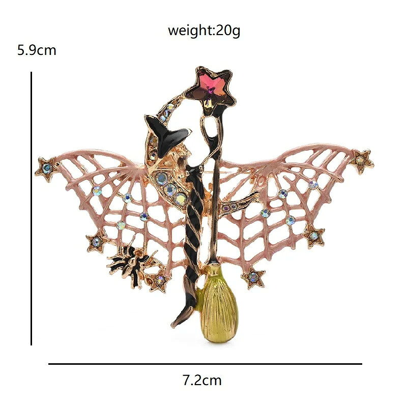 【クーポン利用で3110円】 ブローチ インセクト クモ 羽根 昆虫 翼 レディース エナメル 魔女 ウィッチ ネット ウィング ハロウィーン ピン キッズ かわいい ジュエリー アクセサリーの商品画像 2