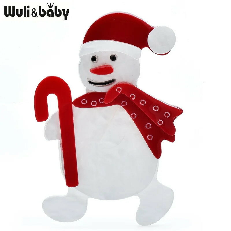 【クーポン利用で3670円】 ブローチ アクリル レディース メンズ 服用 松葉杖 雪だるま ユニセックス ..