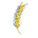 【クーポン利用で3030円】 ブローチ ラインストーン 黄 イエロー 花 フラワー プラント あずき 植物 小豆 レディース メンズ 美しい 小麦 ウィート ユニセックス ブルー 青 粒 パーティ オフィス ピン ギフト