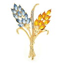【クーポン利用で3010円】 ブローチ 花 フラワー クリスタル プラント 植物 レディース メンズ 小麦 ピン ユニセックス 4カラー 美味しい 粒 オフィス パーティ ギフト
