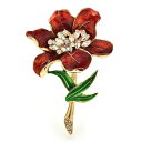 【クーポン利用で3100円】 ブローチ ラインストーン 花 フラワー レディース メンズ 綺麗 大 ユニセックス 3カラー エナメル 魅力的 パーティ オフィス ピン ギフト