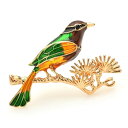 【クーポン利用で3140円】 ブローチ 動物 アニマル ハート 鳥 レディース メンズ 歌う ユニセックス 4カラー エナメル 滞在 バード ブランチ パーティ オフィス ピン ギフト