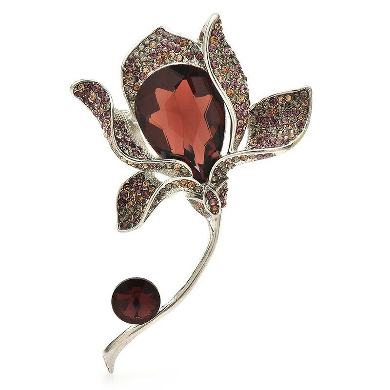 【クーポン利用で3480円】 ブローチ 花 フラワー クリスタル プラント 植物 レディース メンズ マグノリア ユニセックス 2カラー かわいい パーティ オフィス ピン ギフト(4)