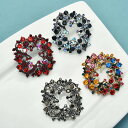 【送料無料】 ブローチ 花 フラワー サークル プラント リング 植物 レディース メンズ 輝く スパークリング 花輪 ユニセックス カラー 美しい 新しい 年 ピン ギフト