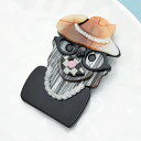 【クーポン利用で3150円】 ブローチ ネックレス 動物 アニマル アクリル イヌ レディース メンズ かわいい 犬 ドッグ ピン ユニセックス ウェア 帽子 ハット ペット カジュアル オフィス ギフト