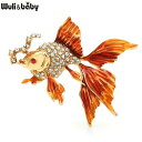 【クーポン利用で3110円】 ブローチ ラインストーン 動物 アニマル フィッシュ 魚 レディース メンズ エナメル ユニセックス 3カラー シー 海 パーティ オフィス ピン ギフト|詳細画像