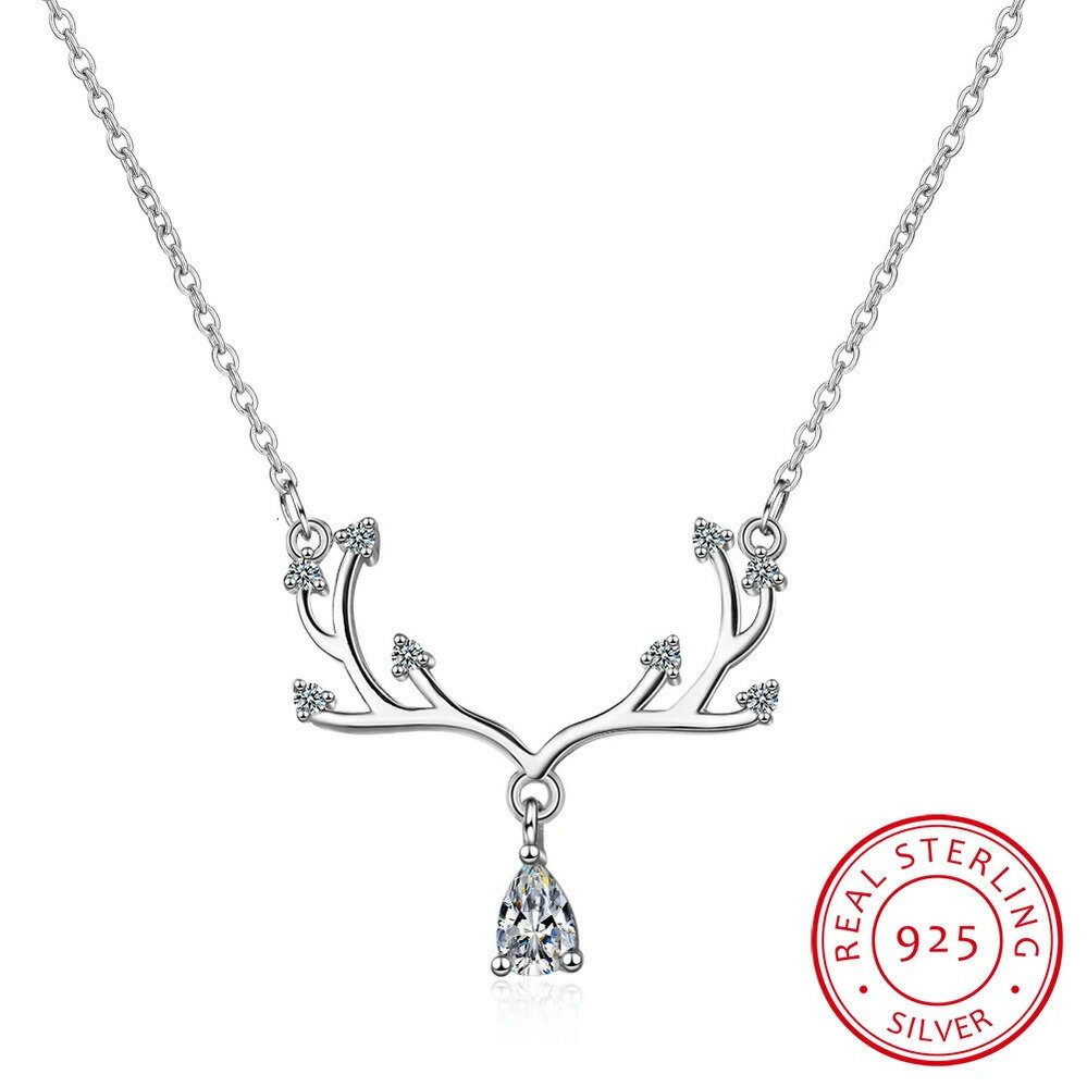【送料無料】 チョーカー ペンダント ネックレス ジルコニア シルバー チェーン リング レディース ロマンチック ジルコン エルク バレンタイン 日 ギフト 925 スターリング