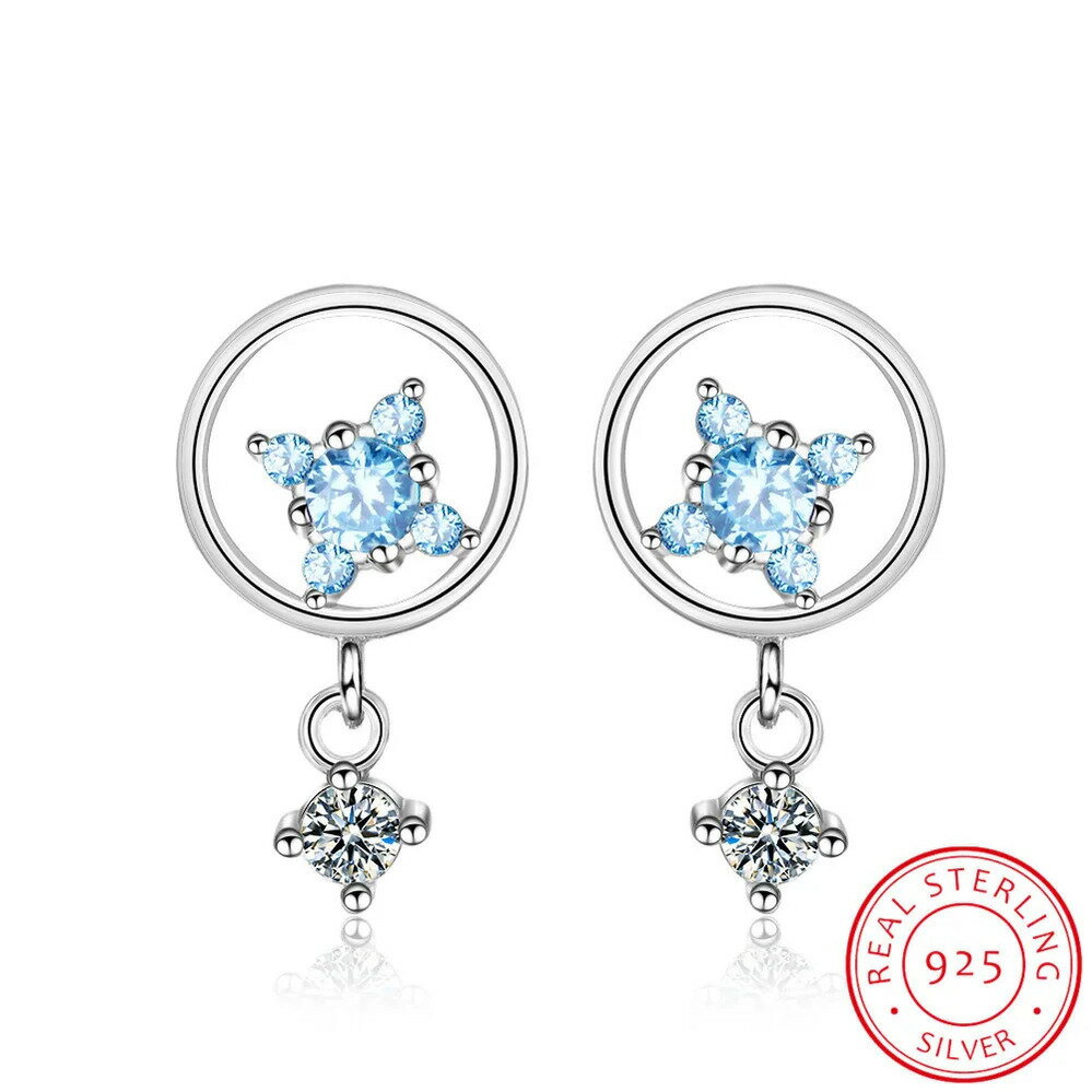 【クーポン利用で2790円】 チャーム ピアス シルバー サークル 星 レディース 2 925 針 ニードル クリスマス ギフト ジュエリー スター 幾何学 エレガンス 素晴らしい ファッション 魅力的