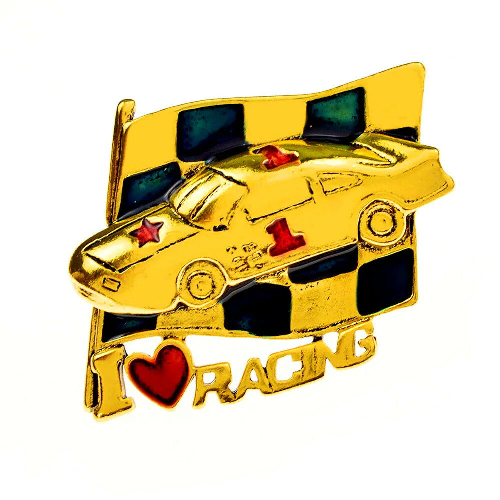 【送料無料】 ブローチ LOVE 車 メンズ I レーシング カー コート ピン 3 カラー 利用可能 バッジ Love