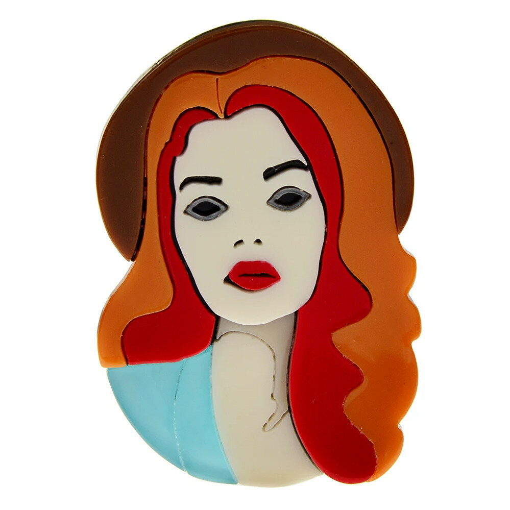 【クーポン利用で3590円】 ブローチ 赤 レッド アクリル ボート レディース メンズ 綺麗 ガール ポート..