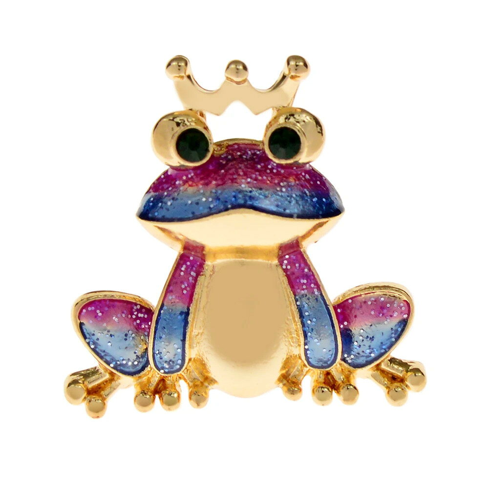 【送料無料】 ブローチ 動物 アニマル インセクト クラウン 昆虫 レディース メンズ 綺麗 エナメル ウェア 蛙 かえる カエル ピン 2 カラー 利用可能 かわいい スモール アクセサリー